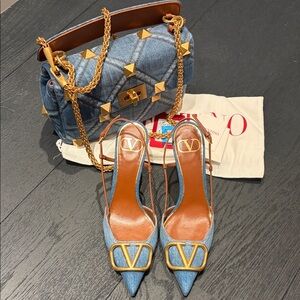 Valentino Garavani Denim stud bag